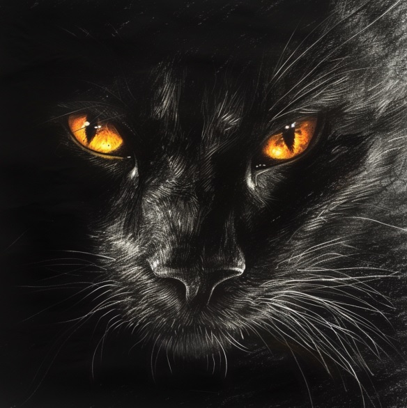 The Bodmin Beast, a huge black cat like creature with yellow eyes.