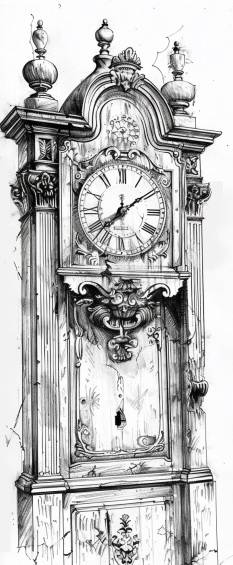 Grandfather clock.